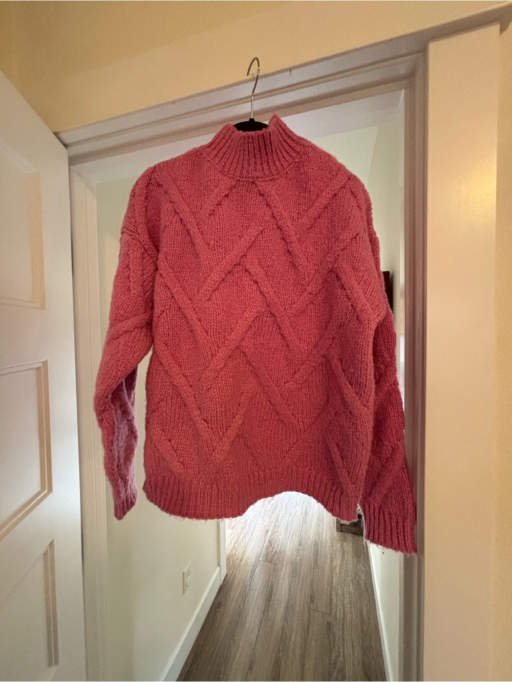 Vici Pink Cable Knit Turtleneck Sweater